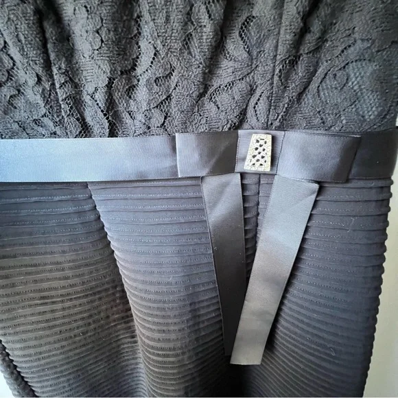 Cleo petite Size Sleeveless Lace V-Neck Cocktail Evening-wear Dress black 12 - Picture 4 of 12